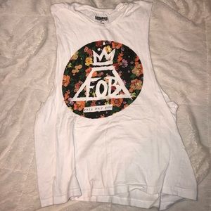 Fall Out Boy flows floral tank top muscle tee